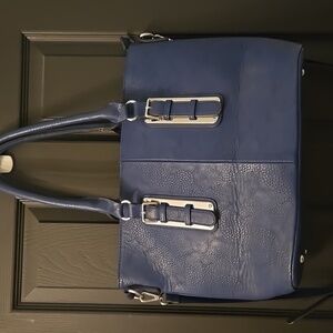 Shoulder Bag, Large Blue Leather